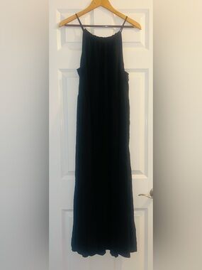 Old Navy Black Maxi Dress with Spaghetti Straps Large Long